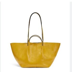 Vibrant yellow patent leather Tote by All Saints